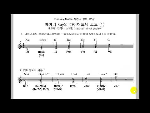 [예배팀을 위한 작편곡 강의] 12강 - 마이너 key의 다이어토닉 코드 (1)